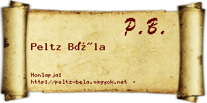 Peltz Béla névjegykártya